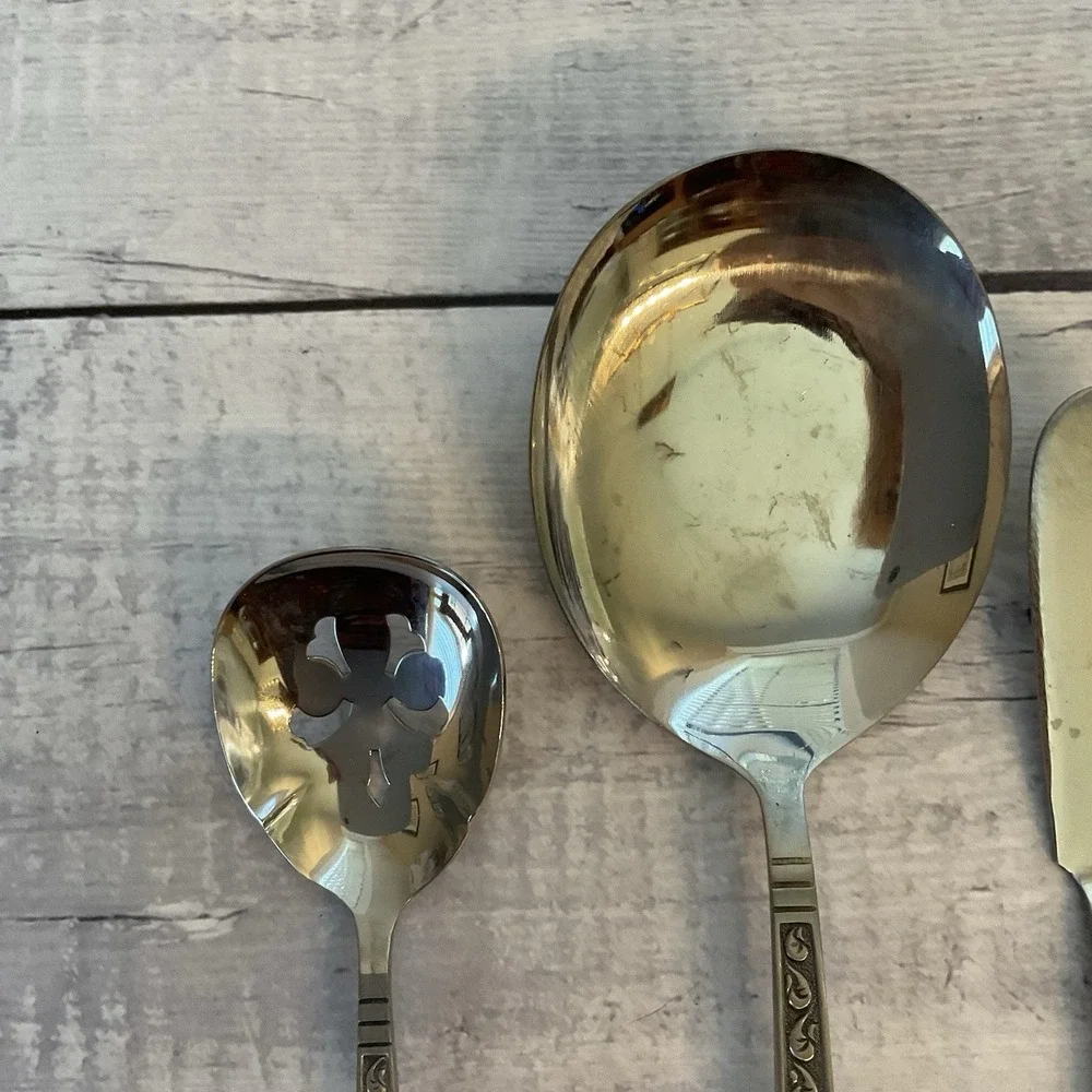 Riviera RIF4 Stainless Flatware Japan Set Of 4 Serving Pieces MCM Vintage